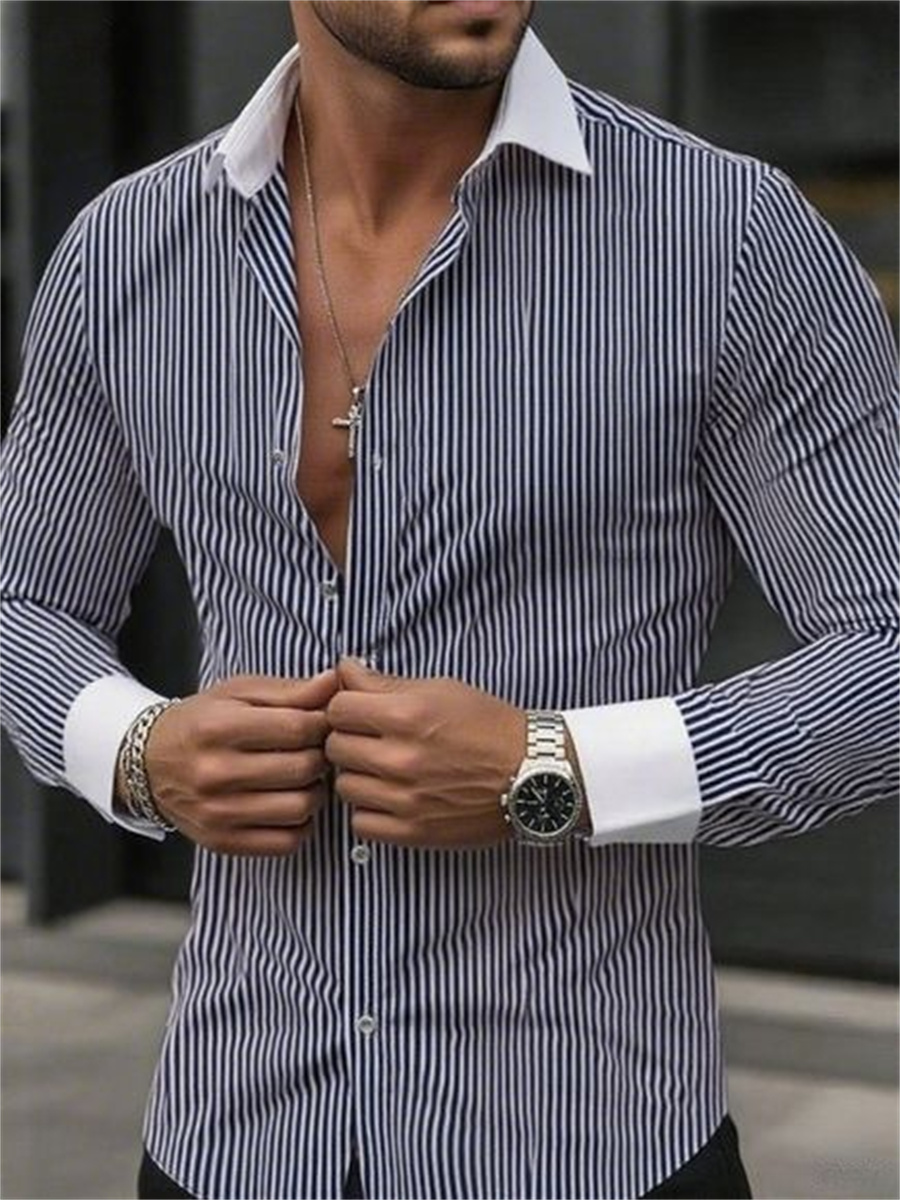 Men's slim-fit striped lapel l - đánh giá và giá Men Formal Wear Shop