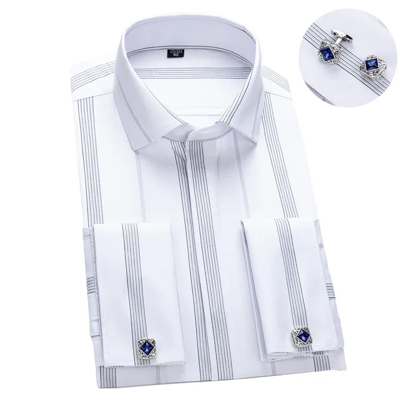 Men's Windsor Collar  Luxury B - đánh giá và giá Dress Shirt French Cuff