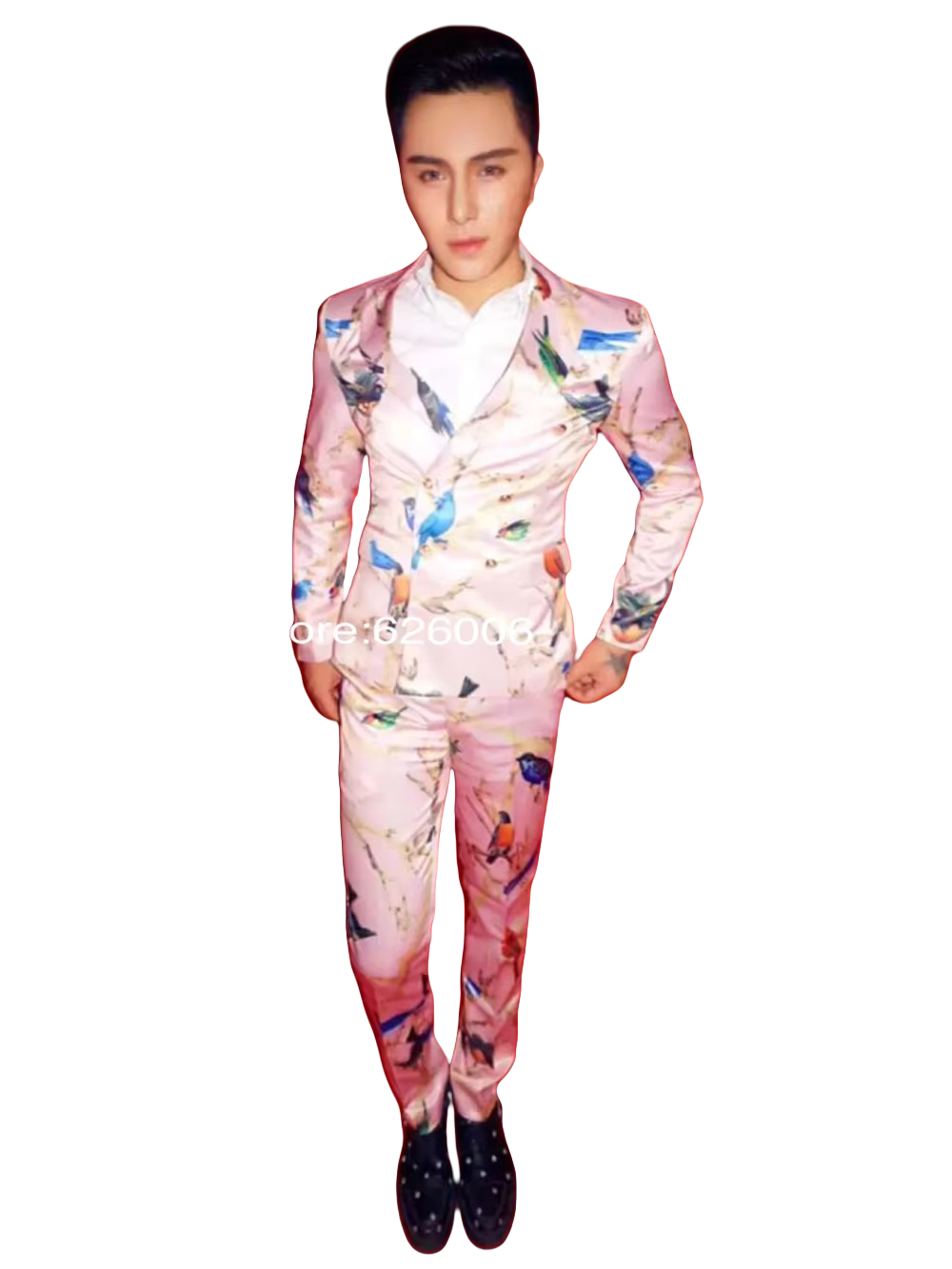 Men's Fashion Flower Pink Bird - đánh giá và giá Men Formal Party Wear Dress