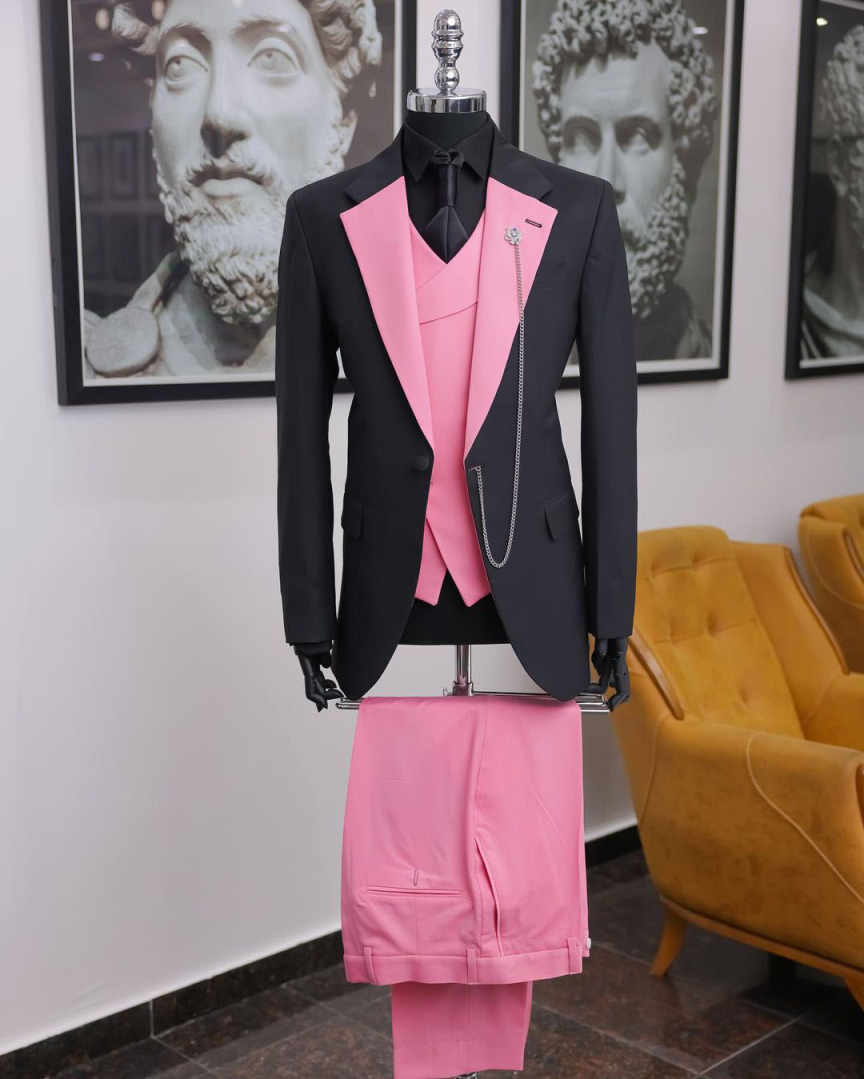 Luxury Black Pink Men Tuxedo S - đánh giá và giá Men Formal Wear Shop