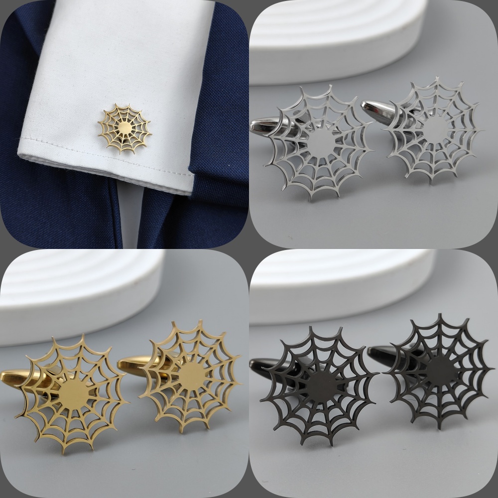Silver spider web hollow gold- - đánh giá và giá Dress Shirt French Cuff